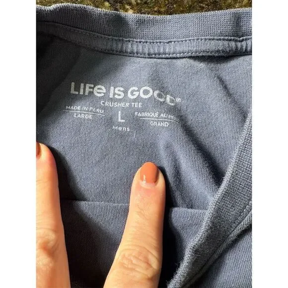 Life Is Good Women’s Tie Dye Clover Tee Navy Blue Large Short Sleeve - Picture 7 of 8